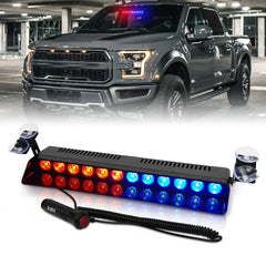 Lampă stroboscopică LED auto roșu/albastru 12V pentru avertizare și urgențe