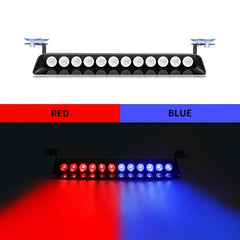 Lampă stroboscopică LED auto roșu/albastru 12V pentru avertizare și urgențe