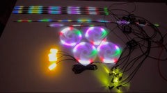 Kit Lumini Ambientale Auto Acrilic 18-în-1 RGB & Symphony, APP Control + Varianta cu 4 boxe ambientale Ø15 cm se selectează separat