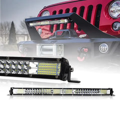 Bară LED Slim 12-24V, Spot & Flood Combo, 104W-208W 6000K IP68, Off-Road SUV Utilaje