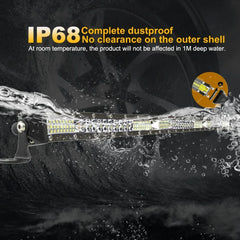 Bară LED Slim 12-24V, Spot & Flood Combo, 104W-208W 6000K IP68, Off-Road SUV Utilaje