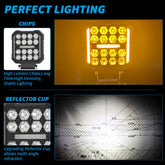 2x Proiector LED 4" DRL Aluminiu – 9–30V, Alb + Galben