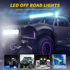 2x Proiector LED 4" DRL Aluminiu – 9–30V, Alb + Galben
