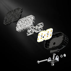 Set 2x Proiector LED Rotund 5.5 inch – Auto Off-road, 12V/24V, Alb&Galben