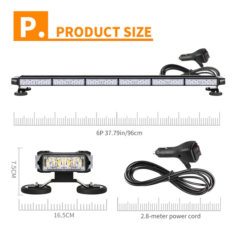 Lampă Stroboscopică LED COB cu Magnet – 12/24V, 4 Laturi - My Store