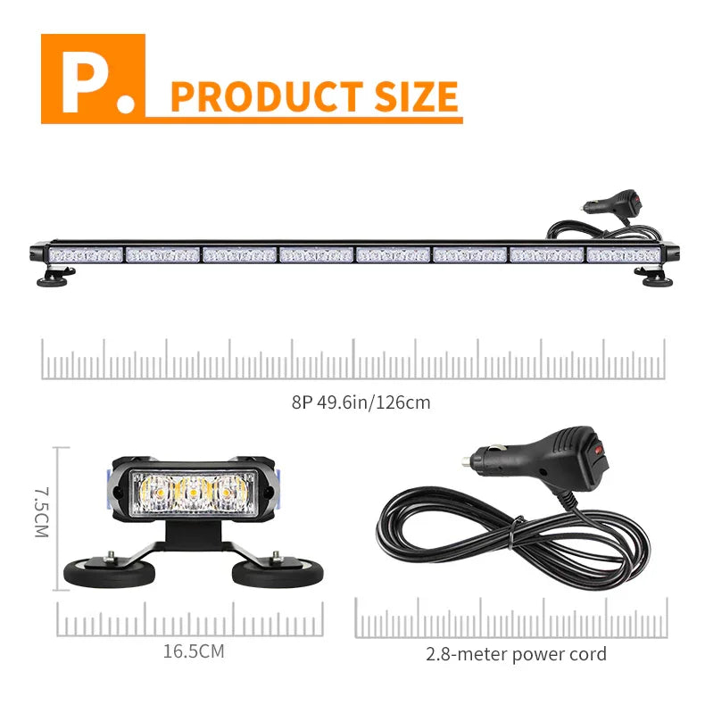 Lampă Stroboscopică LED COB cu Magnet – 12/24V, 4 Laturi - My Store