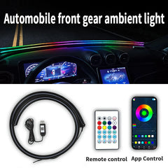 Bandă LED RGB Ambientală pentru Parbriz Auto 1.5M – Control APP / Telecomandă / Buton, Alimentare USB 5V