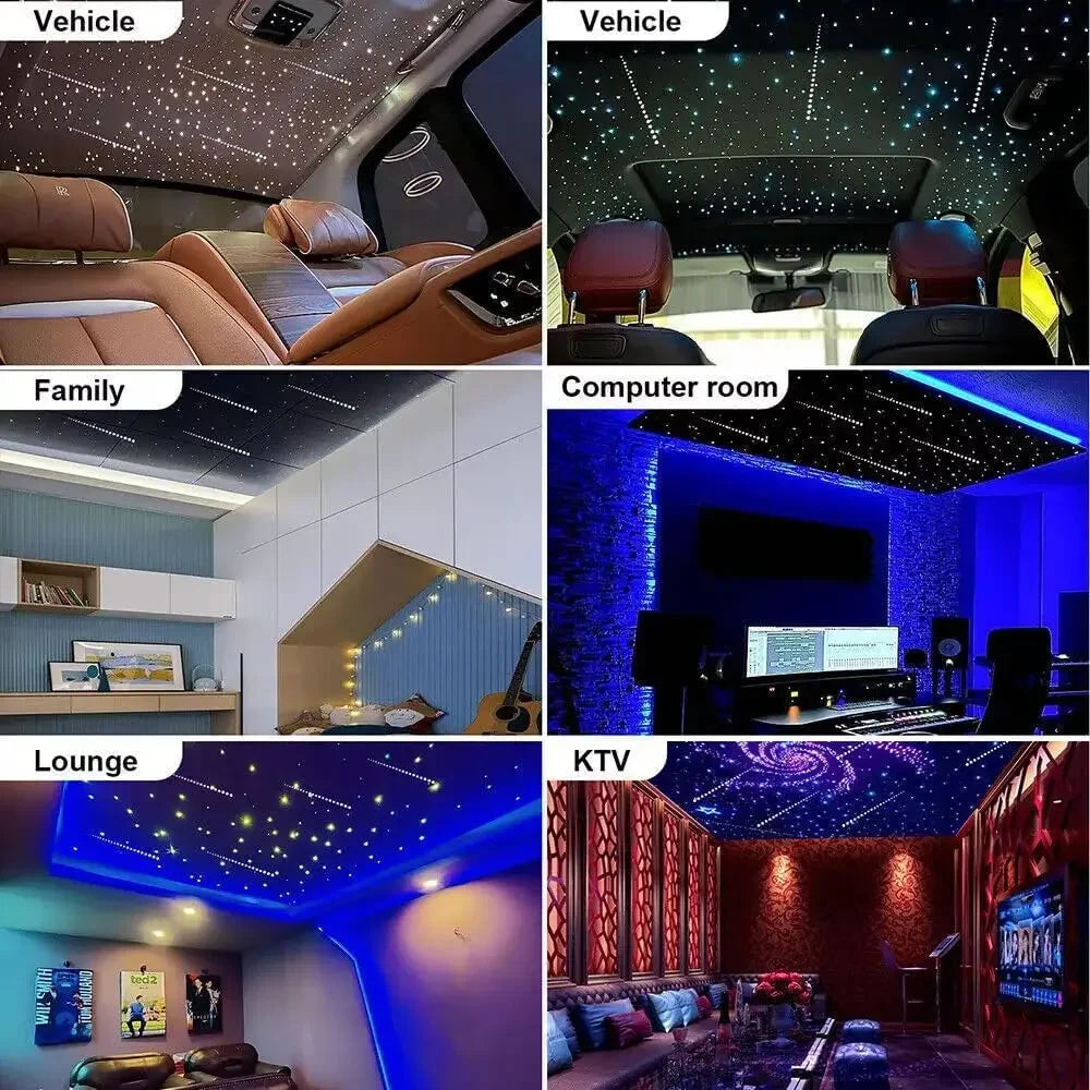 Kit Starlight LED RGBW cu Fibre Optice – Control App/Telecomandă, Efect Muzical - My Store