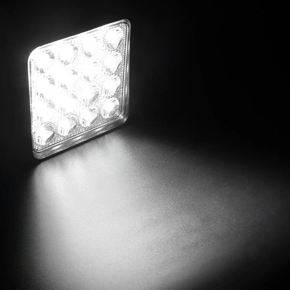 Set 4x Proiector LED Pătrat 48W Aluminiu – 12/24V, Alb 6000K - My Store