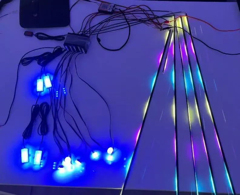 Kit Lumini Ambientale Auto 18-în-1 Symphony Upgrade, APP Nou + Benzi LED Îmbunătățite
