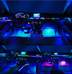 Kit Lumini Ambientale Auto RGB sau Symphony, 18-în-1, 64 Culori, Control App