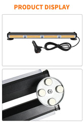 Bară Avertizare LED COB Stroboscopică – Galben, 12/24V, Montaj Magnetic - My Store