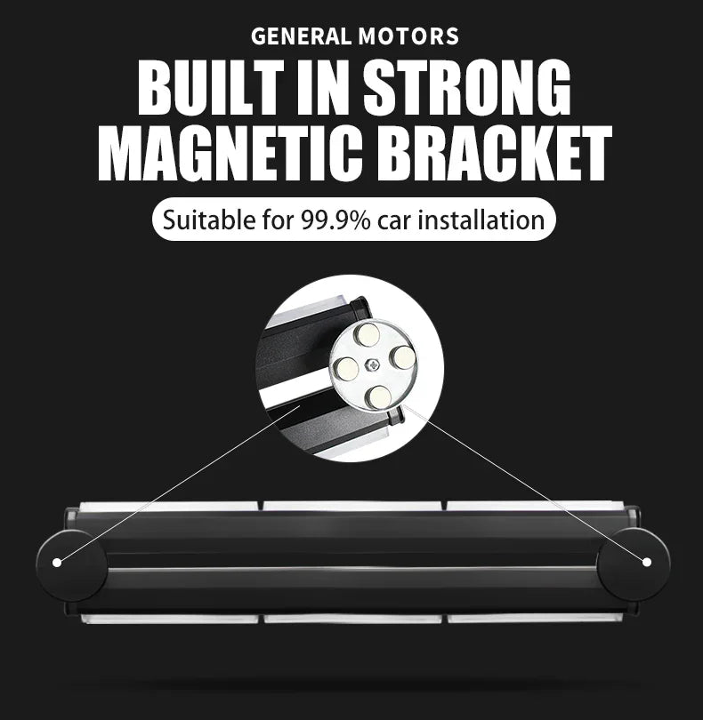 Bară Avertizare LED COB Stroboscopică – Galben, 12/24V, Montaj Magnetic - My Store