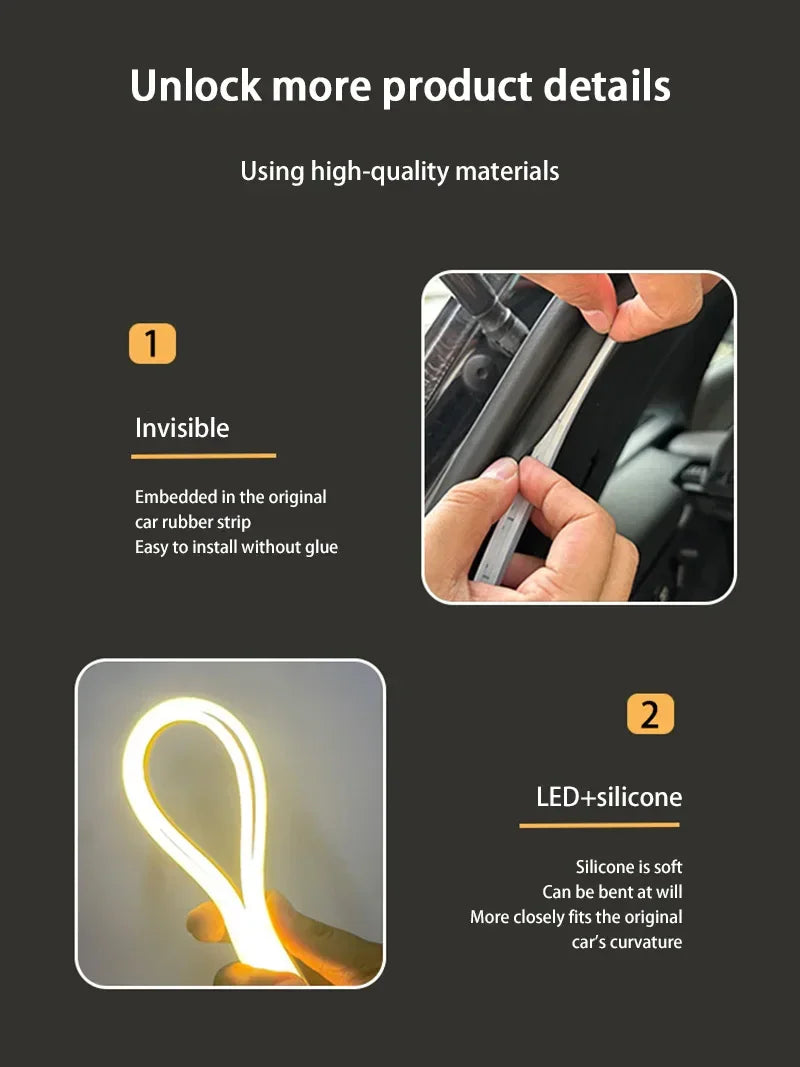 Bandă LED Portbagaj Auto – 4.2/5M, Ambient, Aprindere Automată - My Store