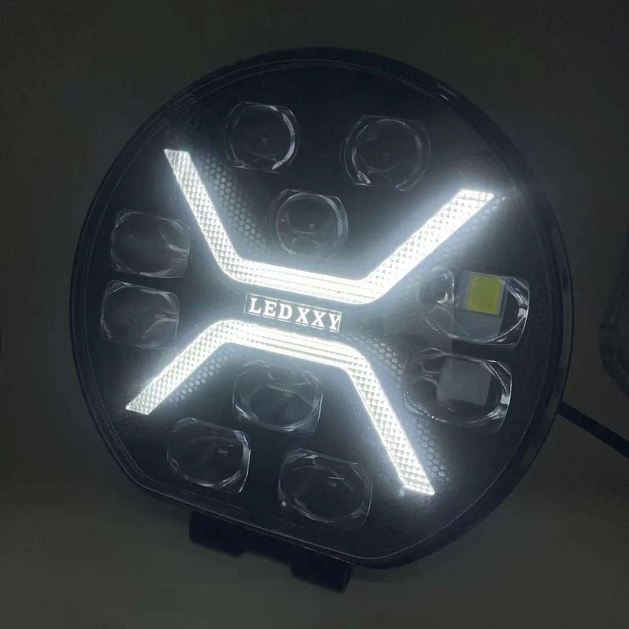 Proiector LED Rotund 9" – 120W, Alb+Galben DRL, Spot/Flood/Combo, Flash, 12/24V - My Store