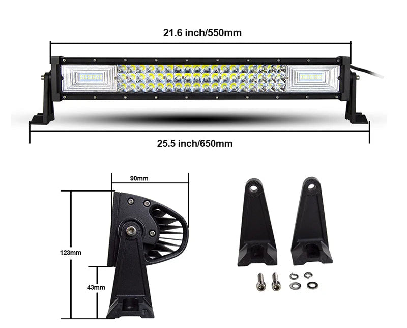 bara led off road auto 3 randuri led iluminare puternica 12v 24v