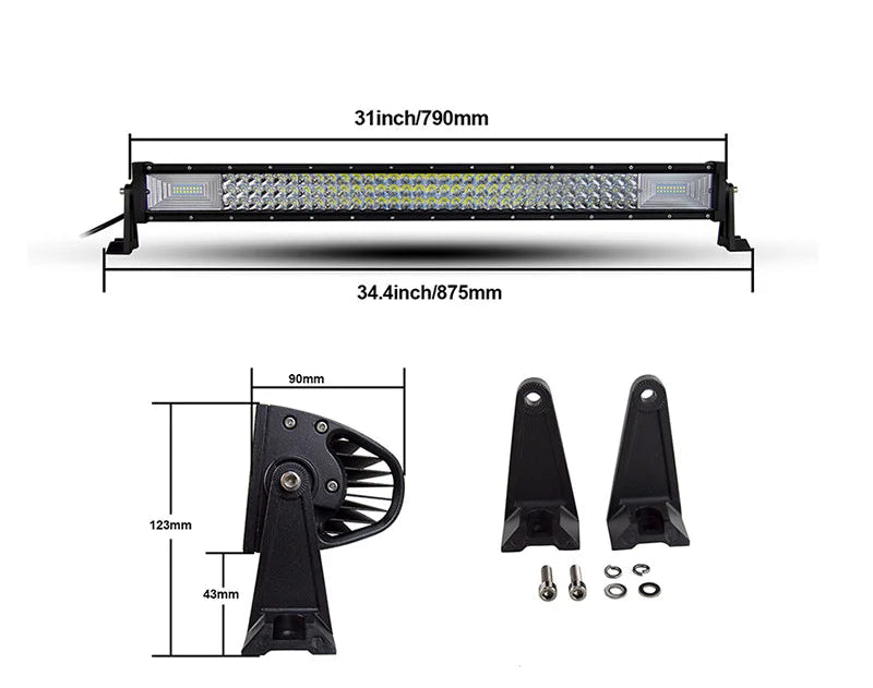 bara led off road auto combo spot flood pentru suv 4x4 camion