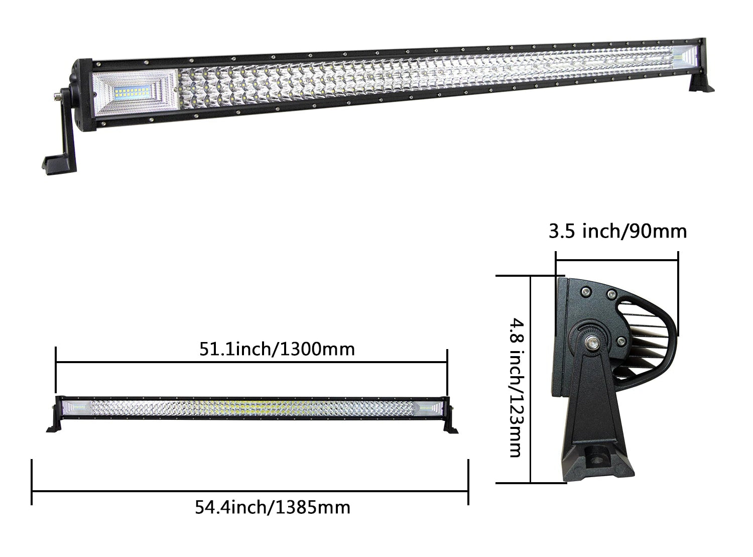 bara led puternica auto 3 randuri led pentru suv atv camion