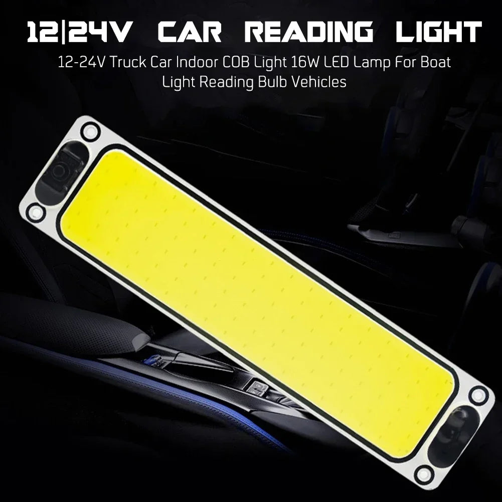 Lampă LED Interior 12–24V cu Buton ON/OFF – Lumină Albă COB - My Store