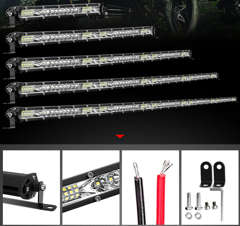 bara led auto slim off road combo spot flood
