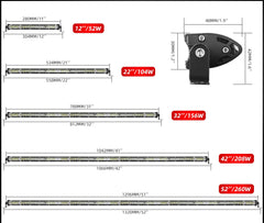 bara led slim 12v 24v pentru suv atv camion