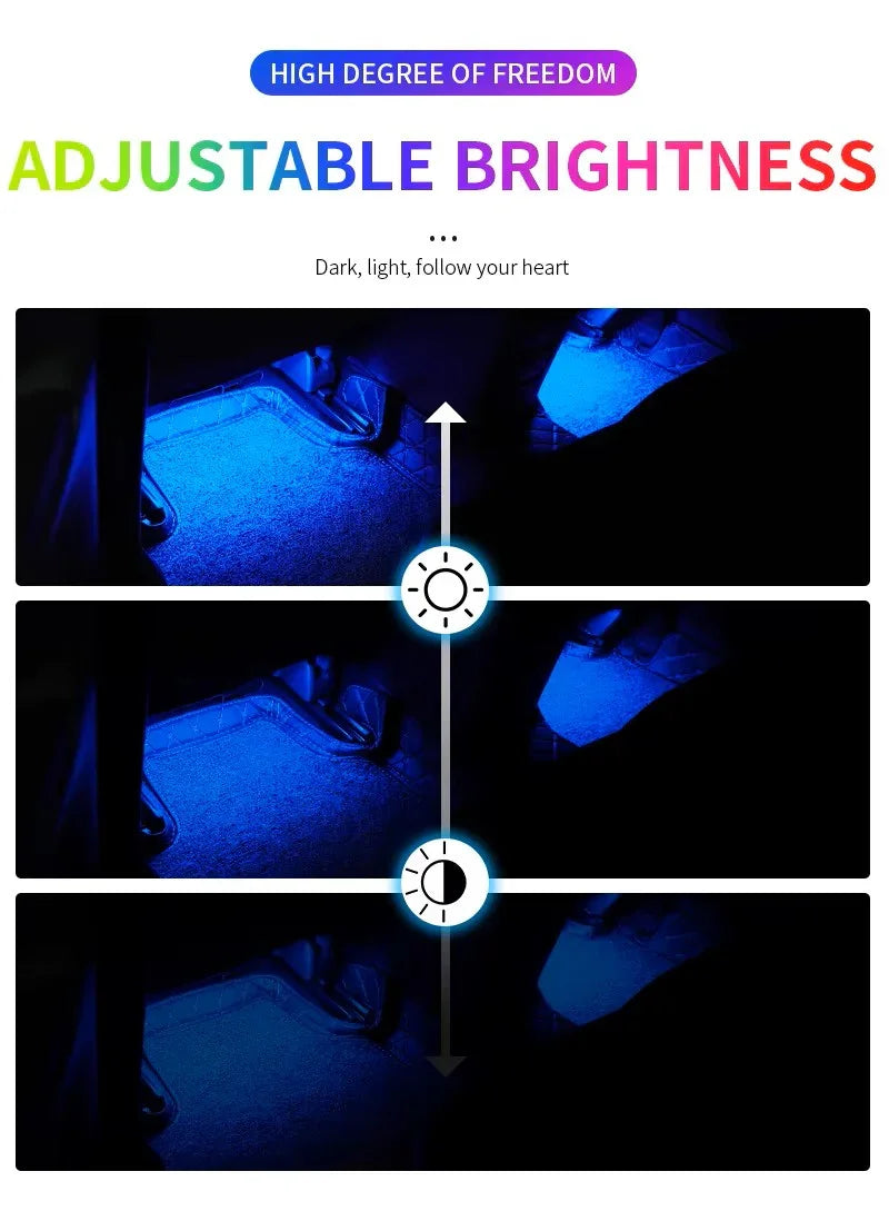 Set Lumini Ambient RGB Podea Auto – Telecomandă, 12V - My Store