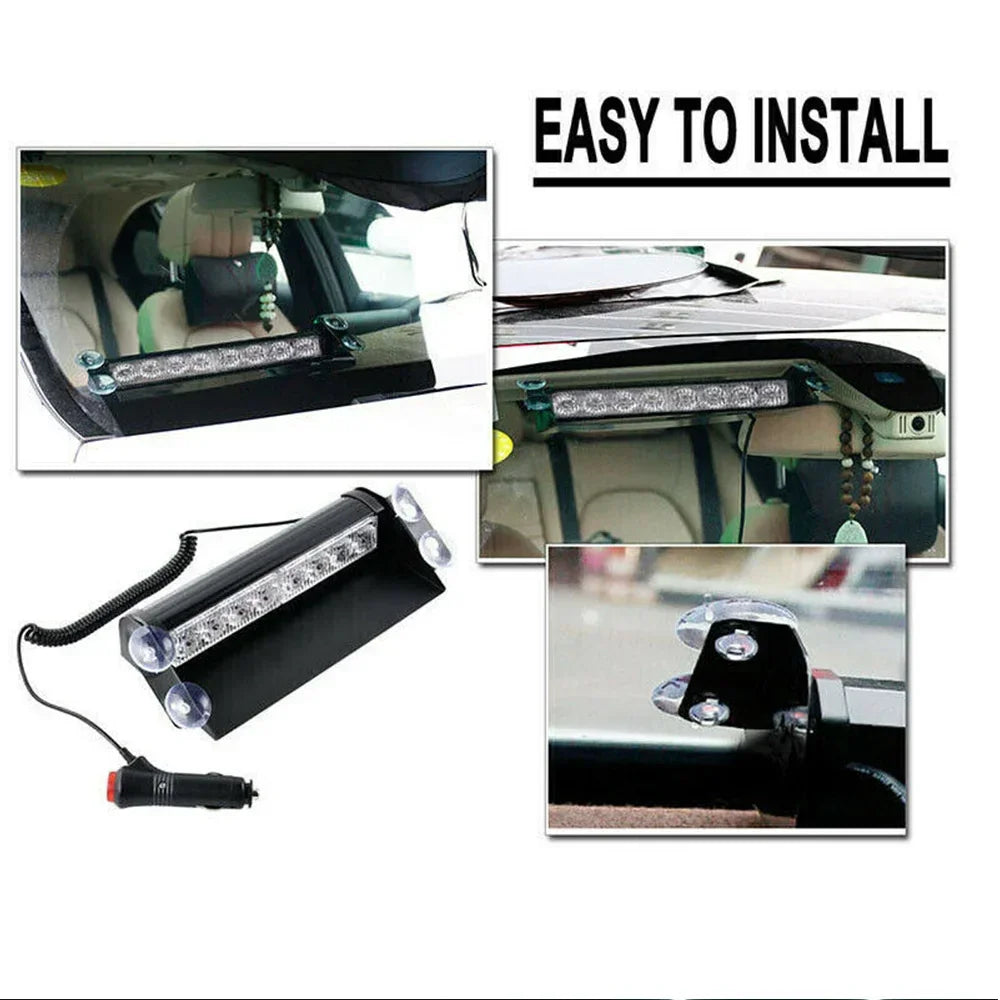 Lumină Stroboscopică LED cu Ventuză – 12V, Interior Parbriz - My Store