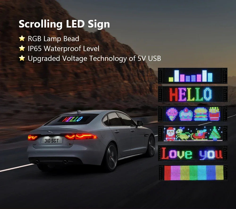 Afișaj LED Programabil RGB – Text Personalizat, Control App/Telecomandă, USB - My Store