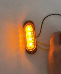 Set 2x Lampă LED Laterală Semnalizare Galbenă 12-24V – Poziție & Stroboscop pentru Camion, Remorcă