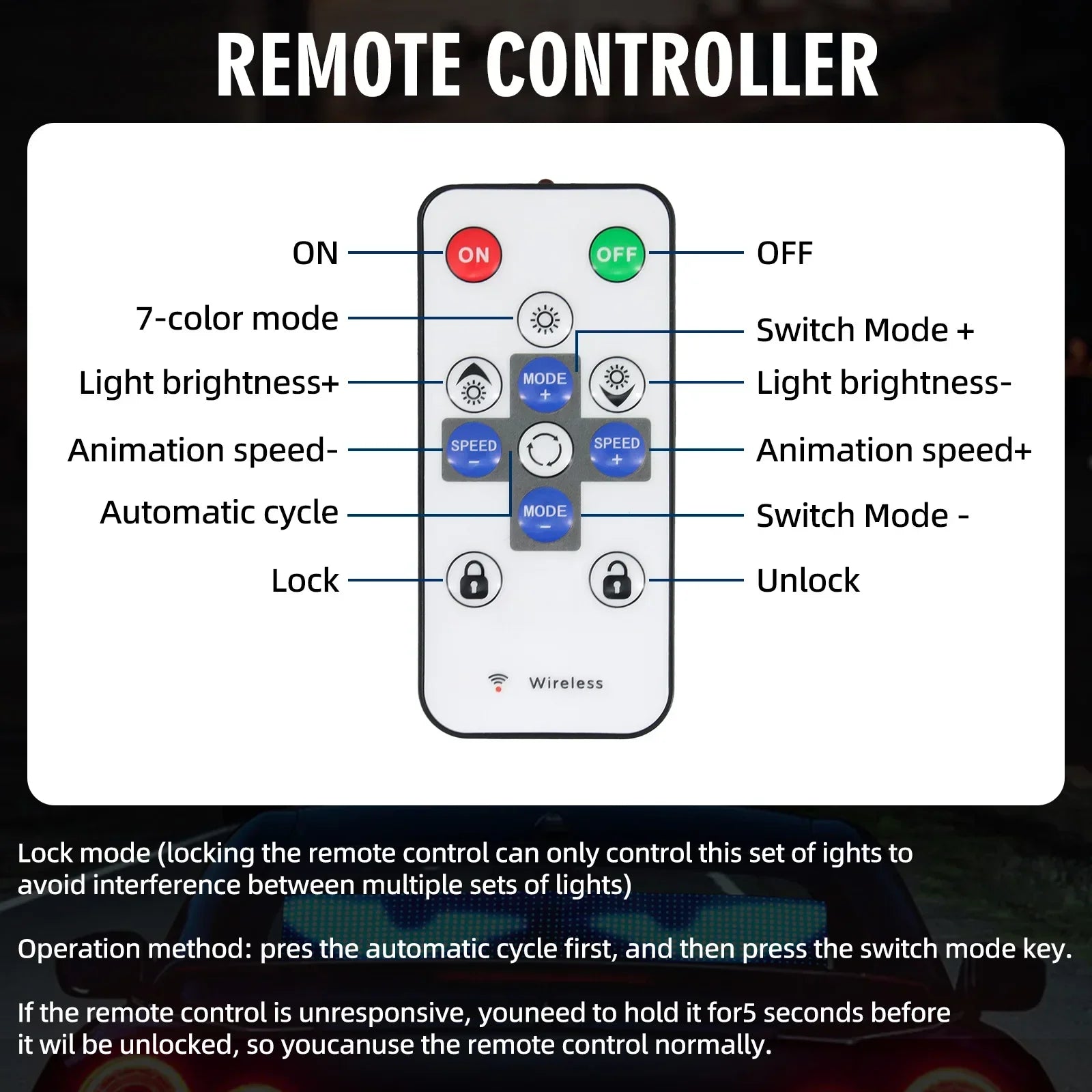 Panou LED Pixel "Devil's Eye” RGB – 12/24V, Control Telecomandă - My Store