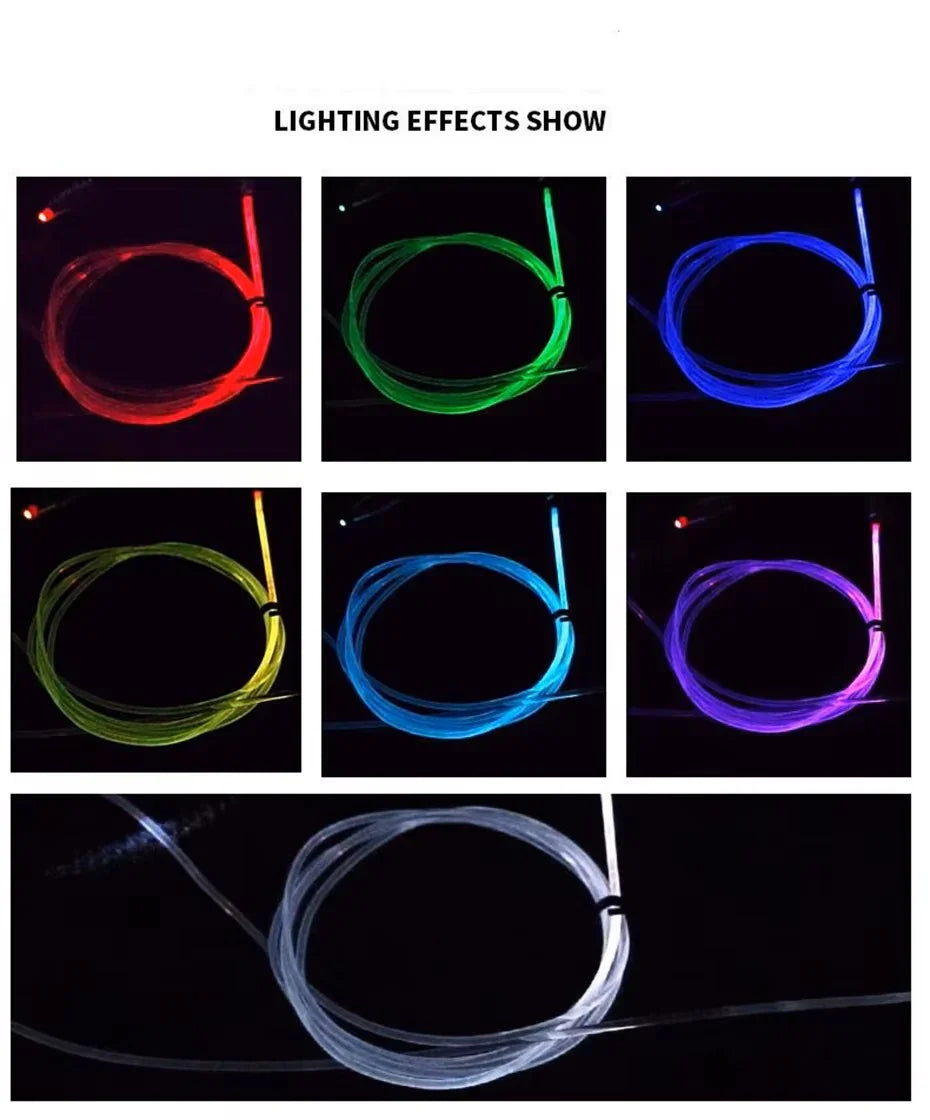 Set Lumini Ambient Auto cu Fibra Optică – RGB 6M, Control App & Muzică, 12V - My Store