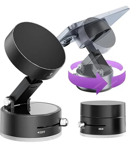Suport Telefon Auto Magnetic cu Ventuză – Reglabil & Pliabil, Magneți Puternici - My Store