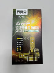 Set 2 Becuri LED Auto H7 K13, 210W, 27000LM, Galben – Alb, Canbus, APP Control