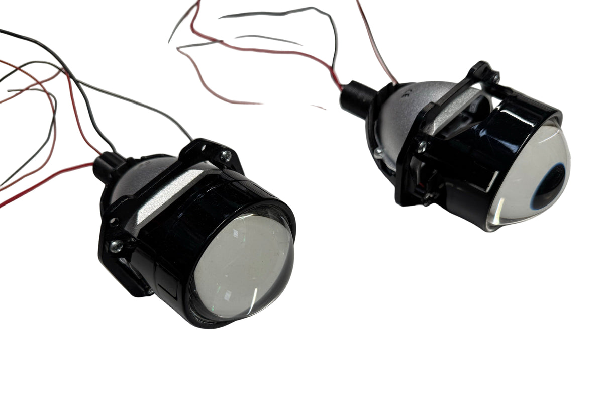 Set 2x Lupă Bi-LED 2.5" – 32W/42W, 6000K, Montaj Universal pe Reflector (H4/H7/H1), 12V