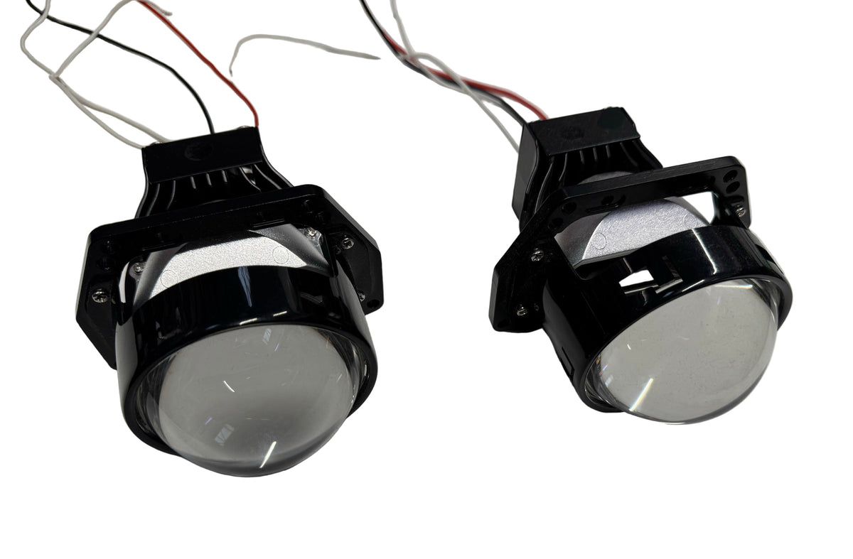 Set 2x Lupă Bi-LED Auto A99 – 120W, 20000LM, 6000K, Montaj Hella 3R/5R, 2.5“/3.0”