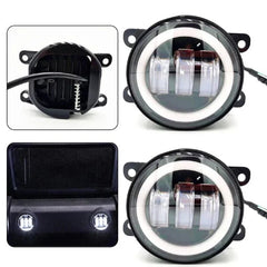 Set 2x Proiectoare LED cu Angel Eyes – DRL Alb/Galben, 3.5", IP67 - My Store