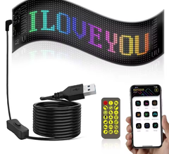 Afișaj LED Programabil RGB – Text Personalizat, Control App/Telecomandă, USB