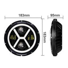 Proiector LED Auto 12V-24V, 7inch, Alb & Galben, pentru Off Road, Camioane și Utilaje