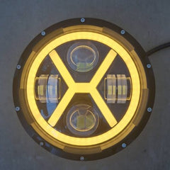 Proiector LED Auto 12V-24V, 7inch, Alb & Galben, pentru Off Road, Camioane și Utilaje