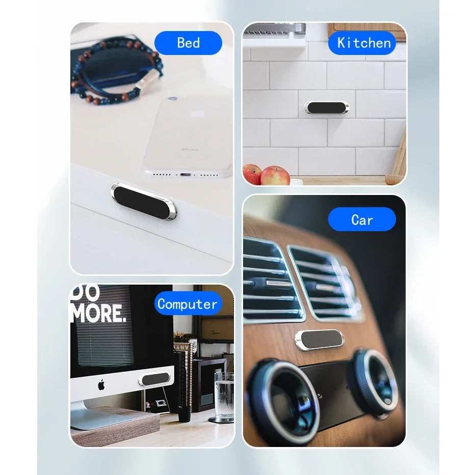 Suport Telefon Auto Magnetic 360° – Pliabil, Mini, 6 Magneți, Adeziv 3M - My Store