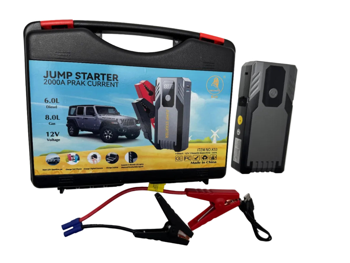 Starter Auto Portabil K53 12V – 1000A Peak – Benzină 5.0L / Diesel 3.5L