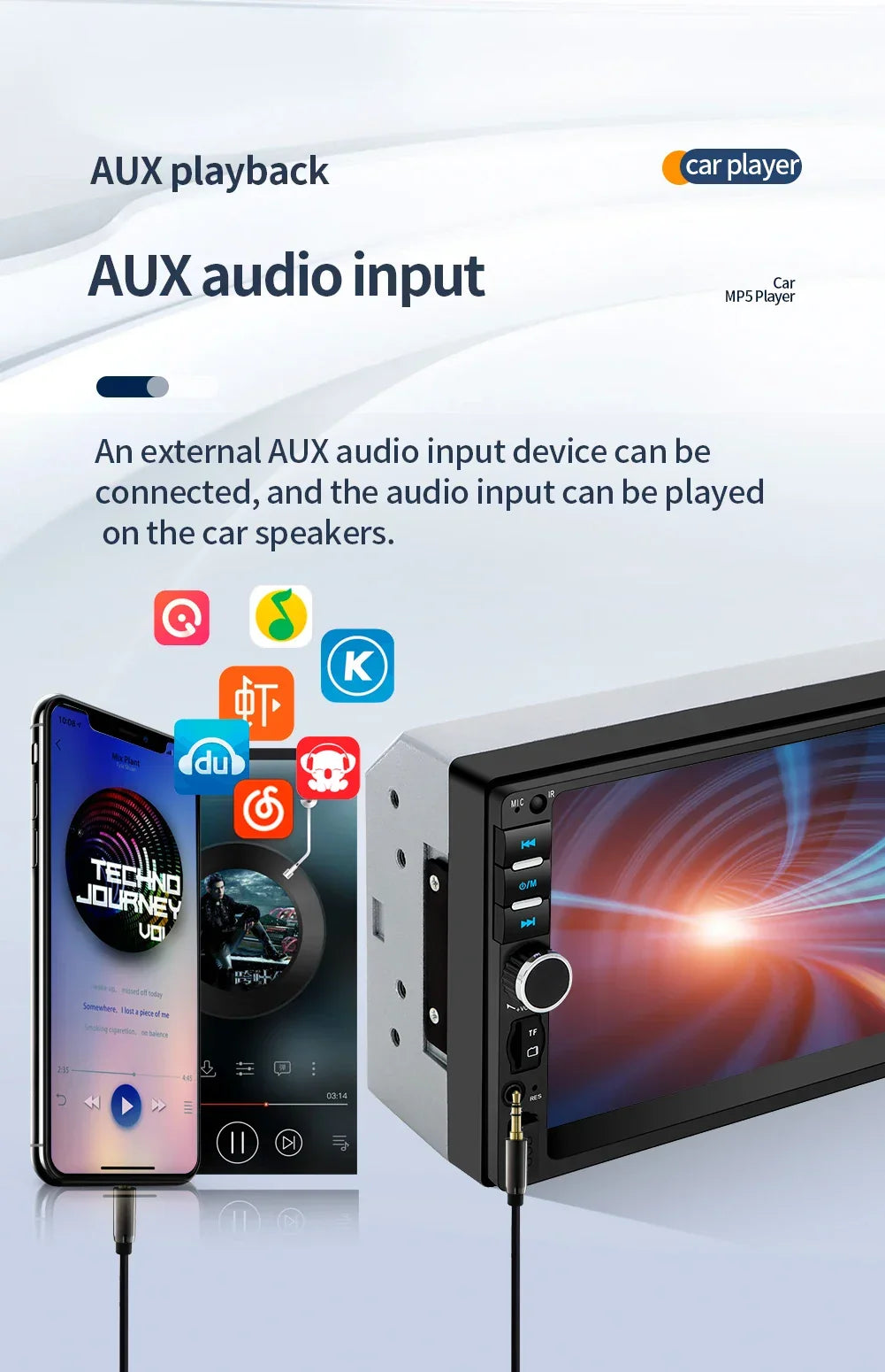 Radio Auto 2DIN 7” Ecran Tactil – Bluetooth, CarPlay, USB, Cameră Marșarier - My Store