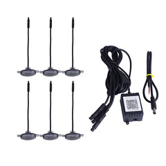 Kit 6x Lumină LED RGB Grilă Frontală – 12V, Control App, Stroboscop - My Store