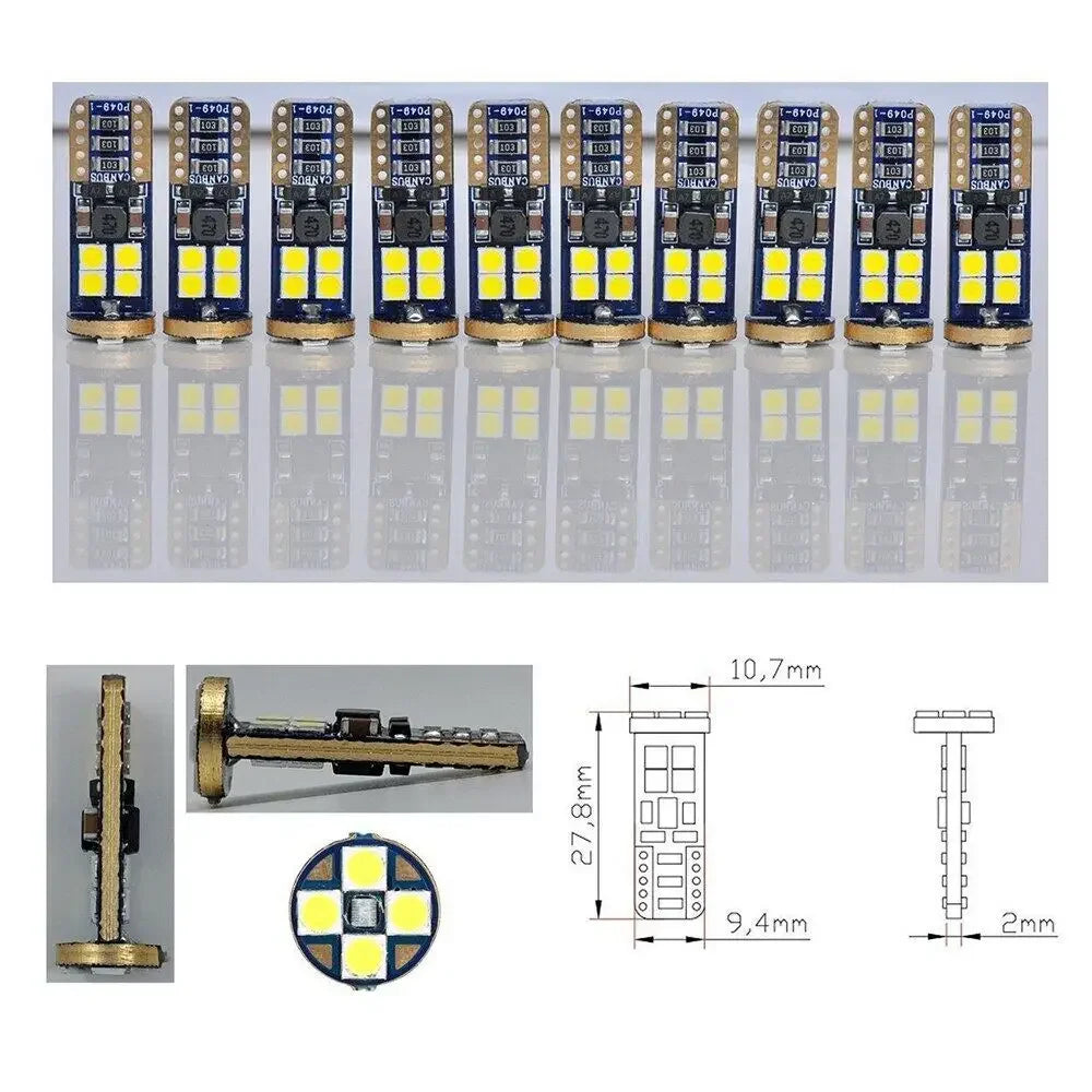 Set 2x Becuri LED W5W T10 Canbus – 12V, 3030-12SMD, 6000K Alb - My Store