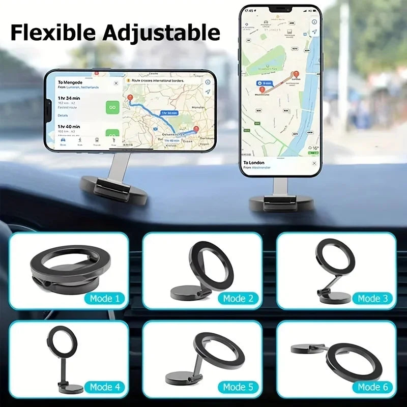 Suport Telefon Auto Magnetic 360° – Rotativ & Pliabil, Adeziv 3M - My Store