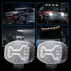 Proiector LED 10" – 100W, 22.000Lm, 12/24V, Spot/Flash/Flow, Alb+Galben, IP67 - My Store