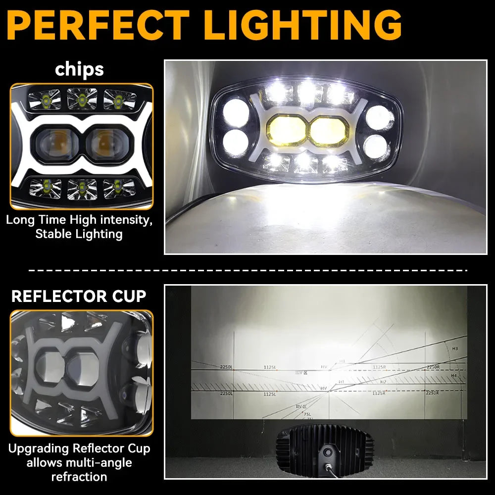 Proiector LED 10" – 100W, 22.000Lm, 12/24V, Spot/Flash/Flow, Alb+Galben, IP67 - My Store
