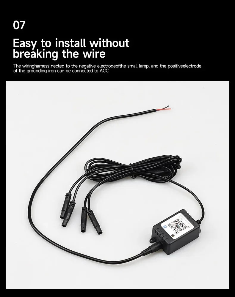 Kit 6x Lumină LED RGB Grilă Frontală – 12V, Control App, Stroboscop - My Store