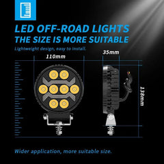 Set 2x Proiectoare LED Rotunde 4" – Alb & Galben, 12/24V, IP67 - My Store