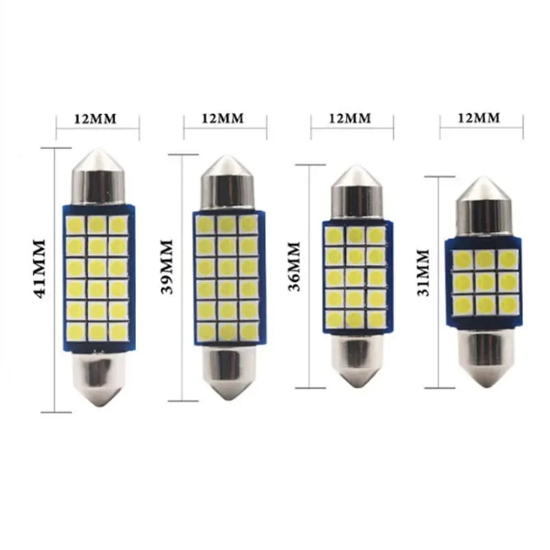 Set 2x Becuri LED Festoon C5W Canbus – 12V, 3030-9/12/18SMD, 6000K Alb - My Store